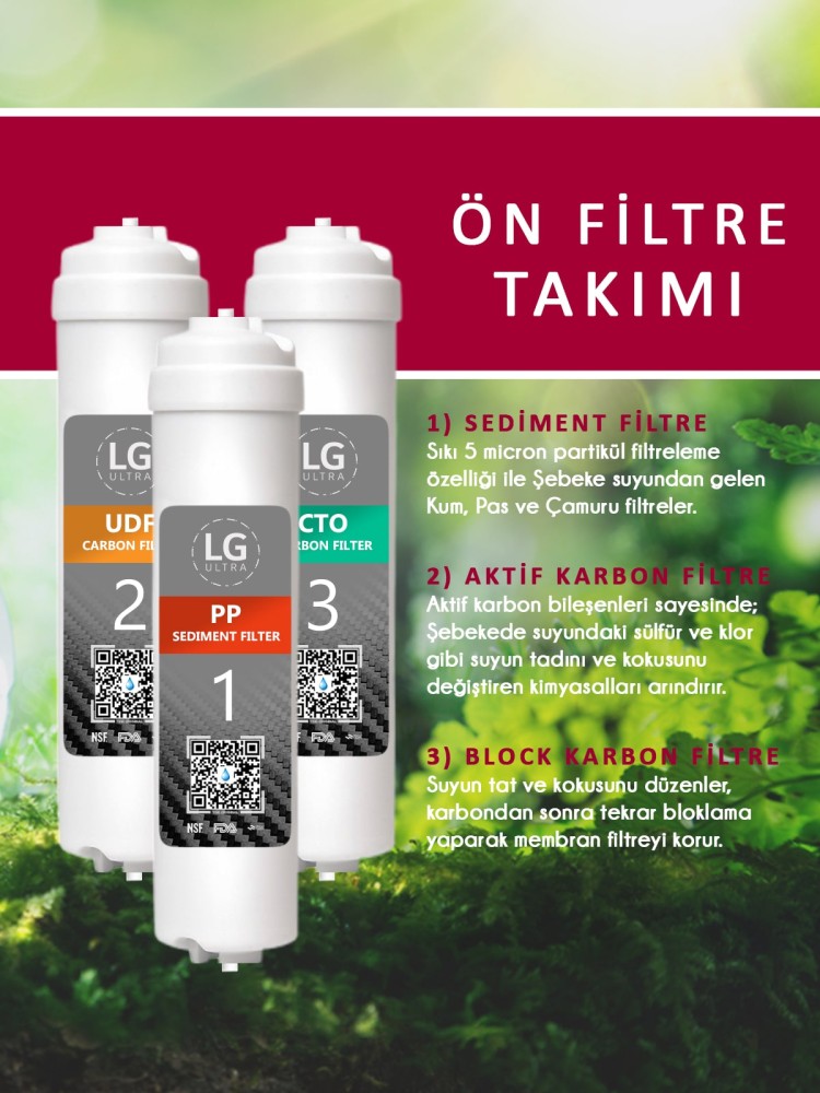 LG Ultra Su arıtma Filtresi 5 li set komple bakım LG Ultra Su arıtma Filtresi 5 li set komple bakım